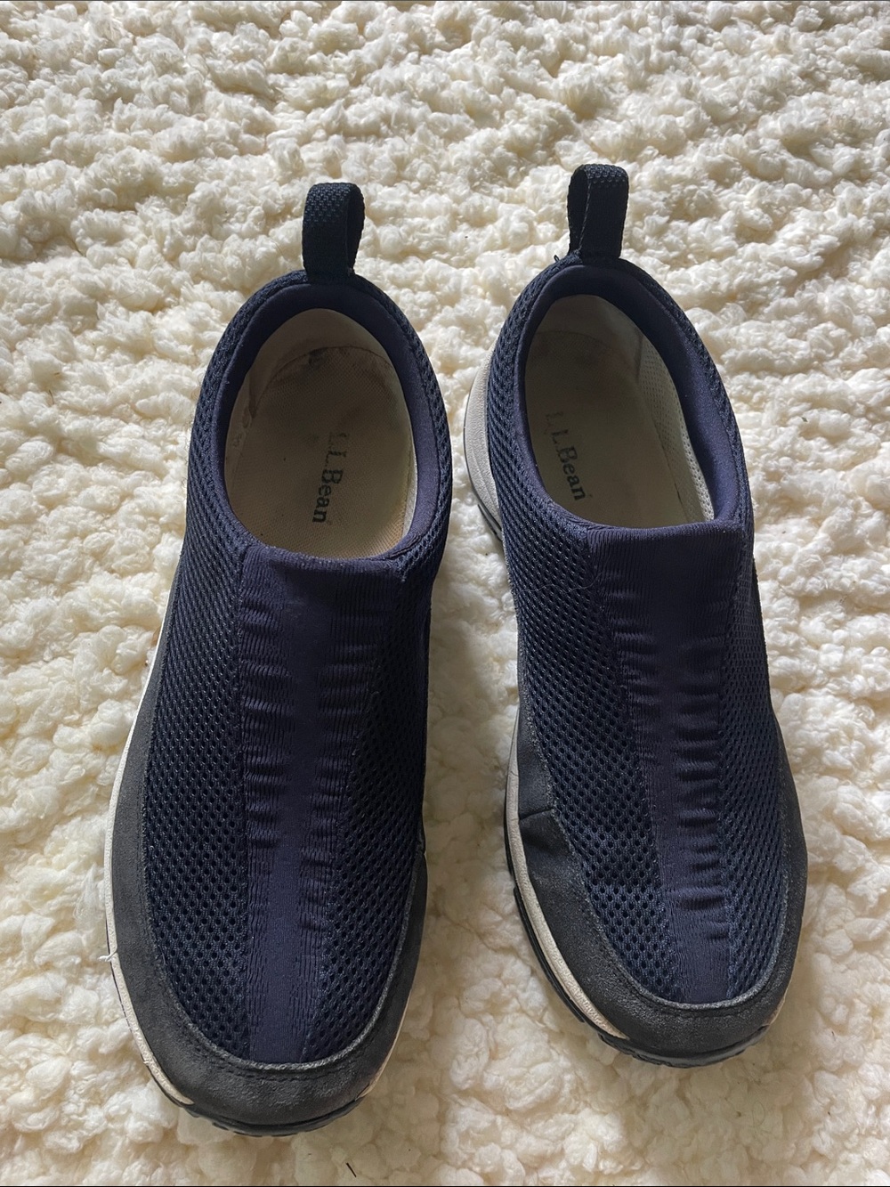 L.L. Bean Navy and Black Slip-On Mesh Sneakers